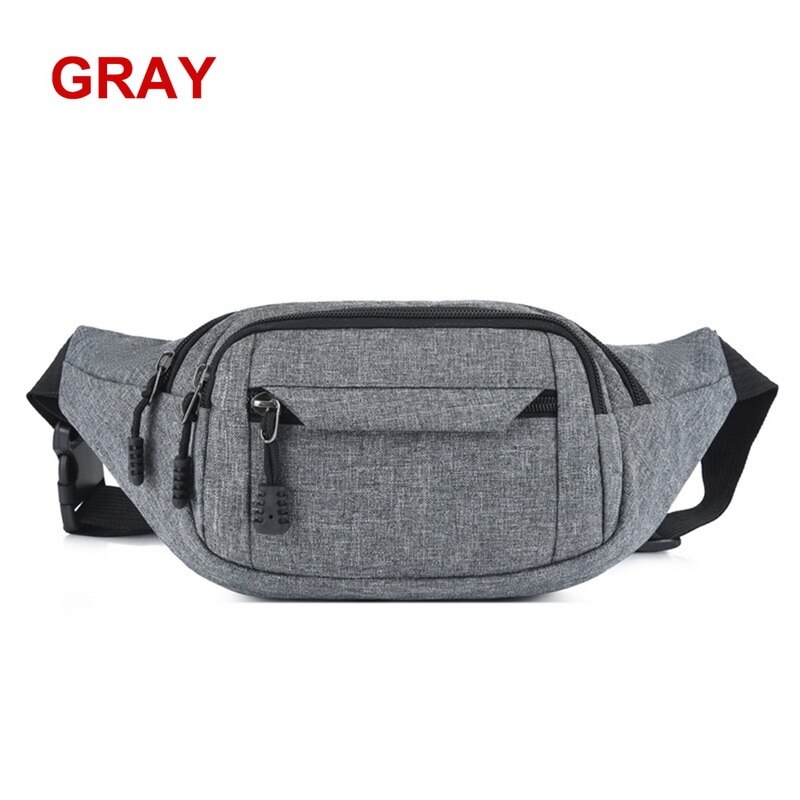 Männer Ich bin Freien Sport Schulter Taschen Taille Tasche Wasserdichte umhängetaschen für Männlichen USB Ladung Gürtel Tasche Reisen Pack: grau
