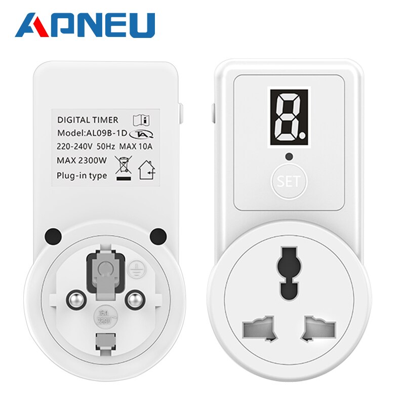 digital Countdown Timer Switch Universal Socket Plug-in Time Control Phone Battery Electric car charge Electric EU Plug 10A
