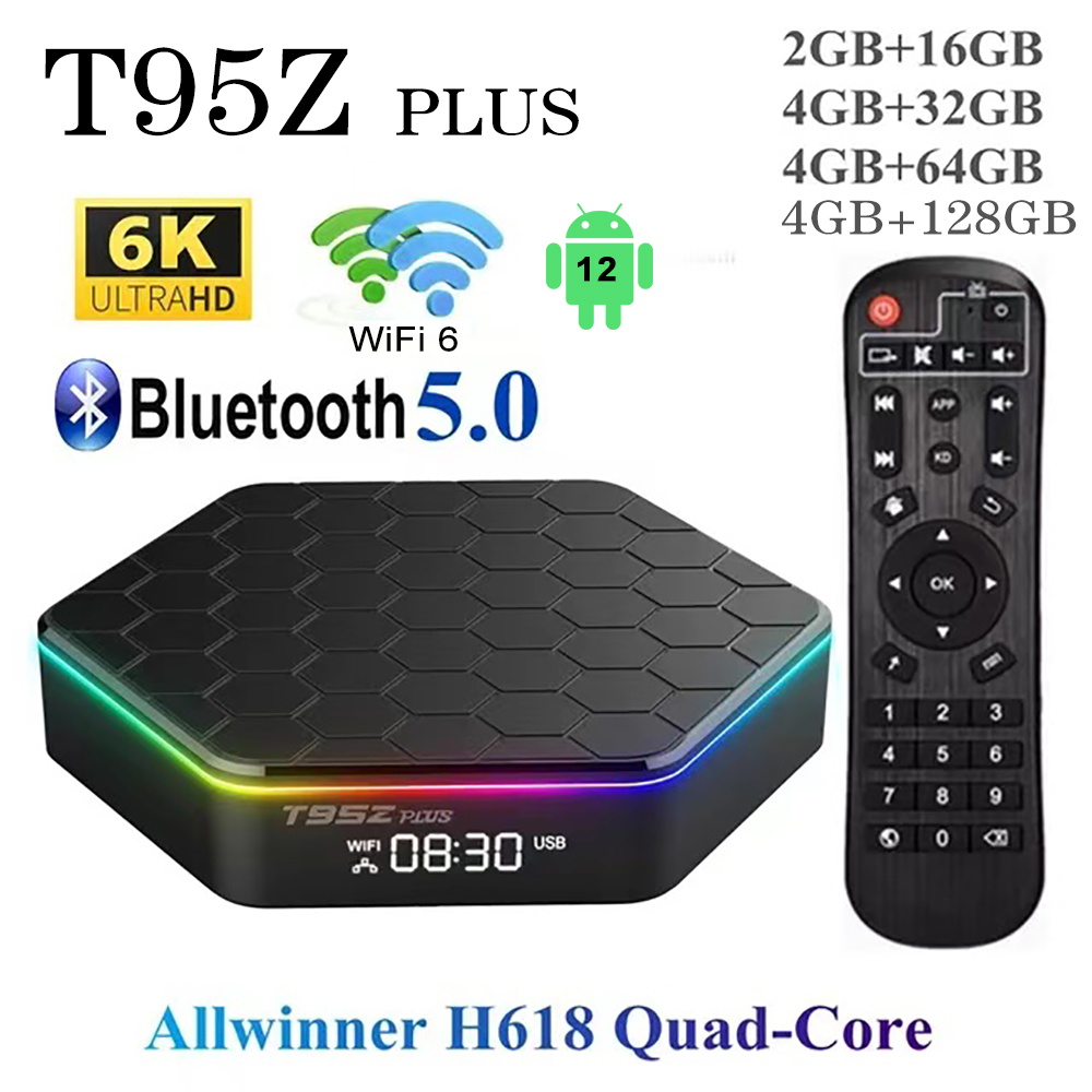 Android 12 T95Z Plus Smart Tv Box 6K DECODING 2.4G/5G BT5.0 WIFI6 3D Voice16G 32G 64G128G HDR10 4K60FPS Set-Top Box Media Player
