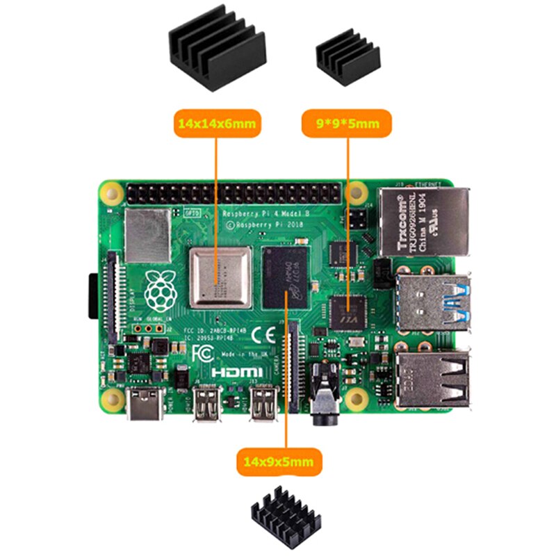 Acrylic Case with Cooling Fan Heatsinks for Raspberry Pi 4B