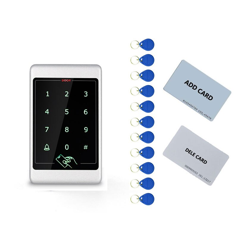 Metallinen kulunvalvonta kosketusnäppäimistö rfid  id 125k ip66 vedenpitävä kulunvalvontajärjestelmä 4000 käyttäjää 2 kpl emokortti 10 kpl tunniste: Default Title