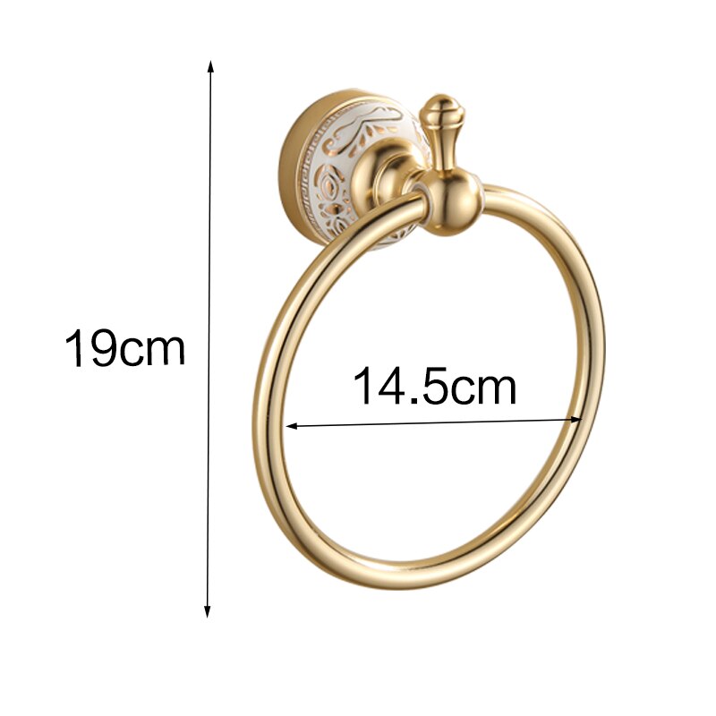 Handduk ringar lyx guld handduk ring handduk hållare badhandduk bar badrumstillbehör heminredning användbart
