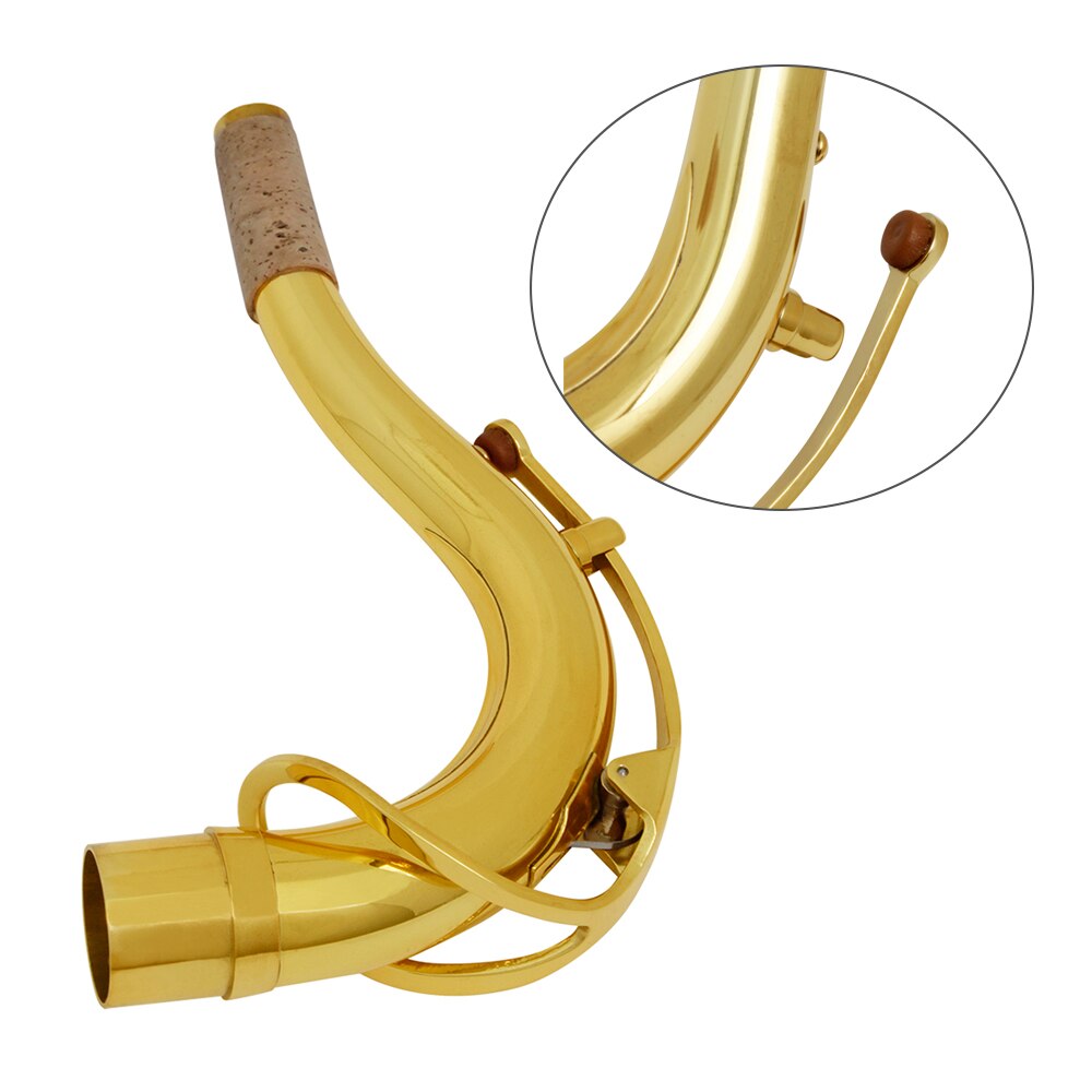 Saxofone tenor saxofone com curvatura de pescoço 27.8mm, peças acessórias de saxofone, ouro para amantes de música