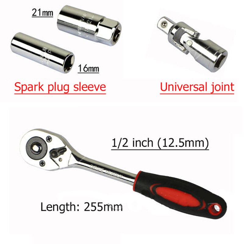 61 piece Socket Wrench Set Auto Repair Tool Kit Hardware Toolbox Car Boat Repair Tool