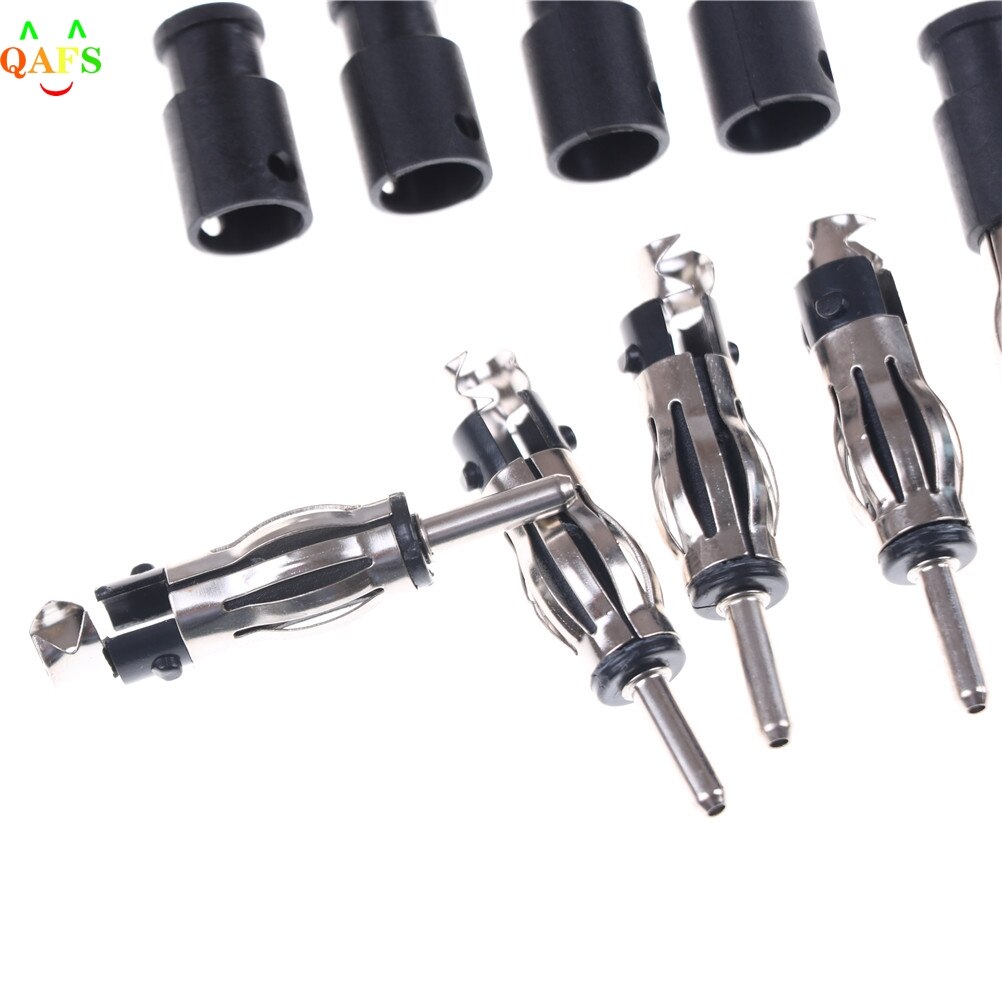 5pcs Auto Car Radio AM/FM Antenna Adapter Male Plug Connector Black