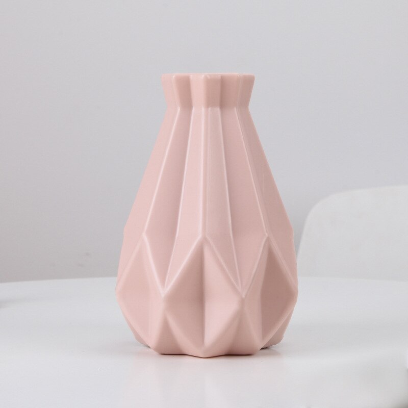 Blume Vase Dekoration Hause Kunststoff Vase Weiß Nachahmung Keramik Blumentopf Blume Korb nordisch Dekoration Vasen für Blumen: Rosa1