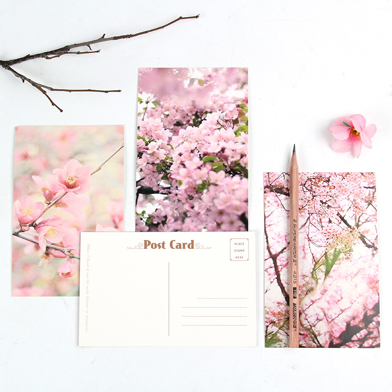 30 Sheets/Set Perzik Bloesem Postkaart/Wenskaart/Boodschap Kaart/Verjaardag Brief Envelop Card