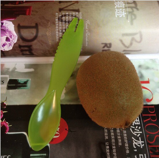 5 teile/los 2 in 1 Kiwi Löffel Kunststoff Süssigkeit Farbe Kiwi graben Löffel Scoop Obst Messer Schneidemaschine Schäler Cutter KW 031