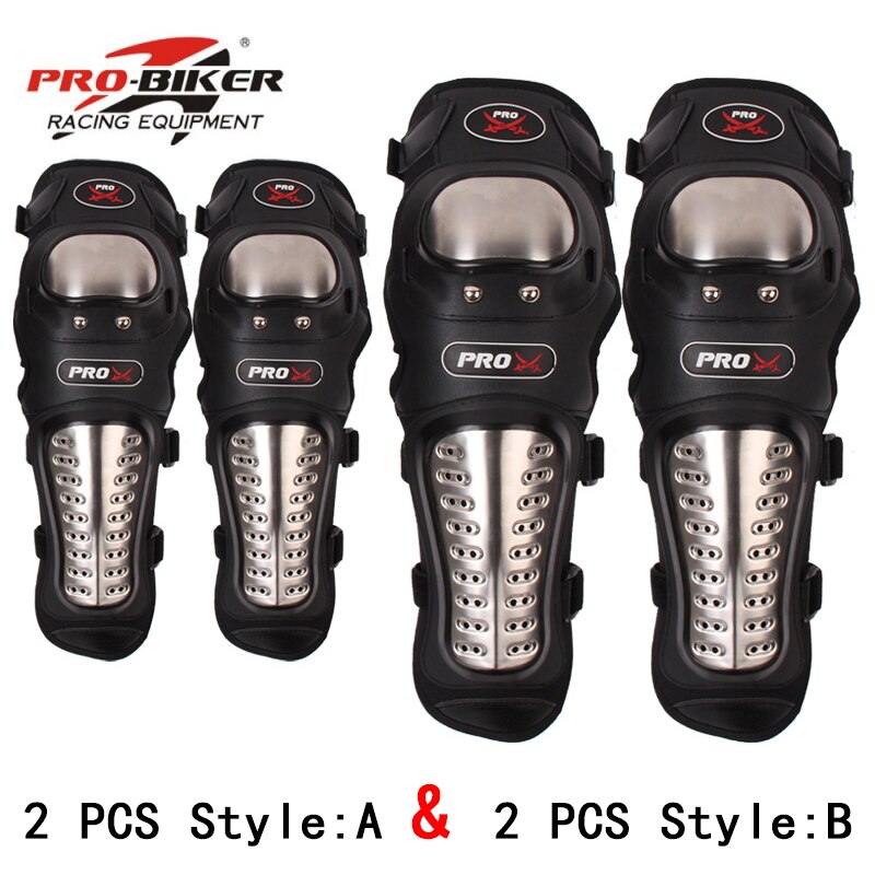 Riding Tribe Outdoor Racing Stainless Steel Motorcycle Protective Knee Pad Elbow Pad Motocross Protect Guards Lightweight HX-P15: AB