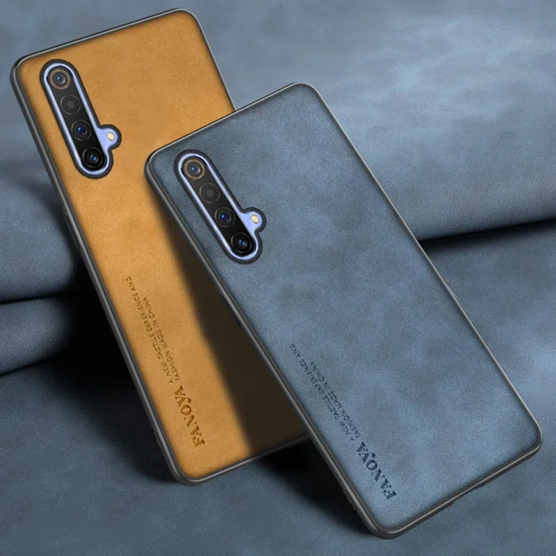 Luxe Pu Lederen Hoesje Voor Realme X3 Superzoom Back Cover Matte Bescherming Siliconen Telefoon Case Voor Realme X50 Pro Realmex3 Coque