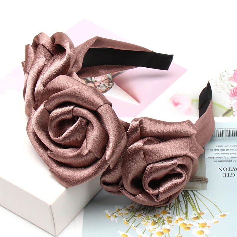CN nueva diadema de terciopelo rosa flor diadema sólida para mujer maquillaje de cabeza aro de pelo accesorios para el cabello de niña