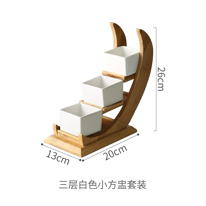 Ceramic Snack Platter Solid Color Dessert Bowl Japanese Taste Dish Home Desktop Dried Fruit Tableware Combination
