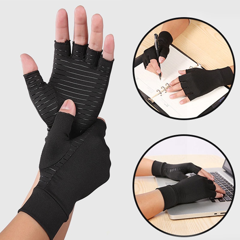 Demi-doigt 1 paire, gants Anti-arthrite, Anti-douleur articulaire, Anti-glisse, pour thérapie, Compression, offre spéciale