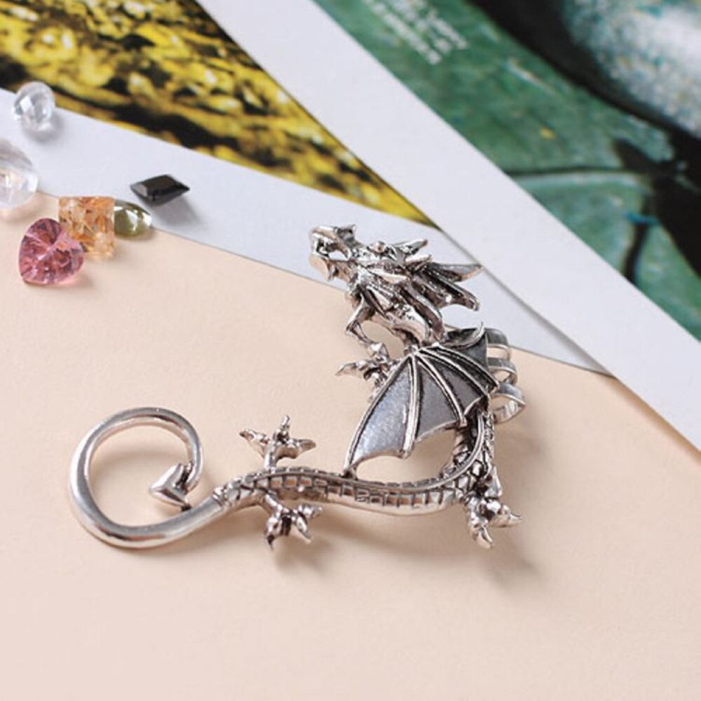 LUKENI 5Pcs/Lot Jewelry Punk Dragon Long Ear Cuff Earring Jackets For Women And Men EJ006