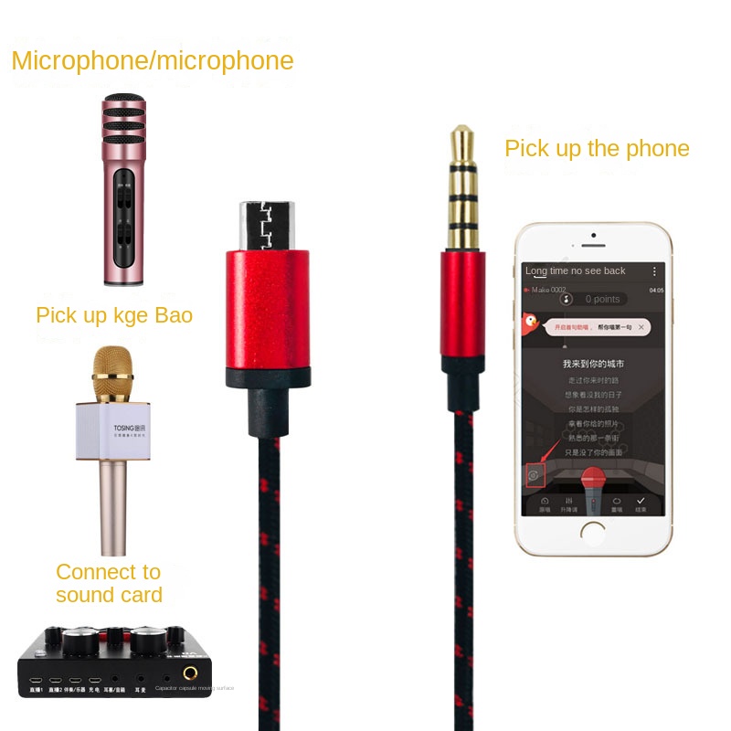 Micro Usb To Jack 3.5mm Audio Cable Connector Aux Cable 3.5mm Headphone Plug Phone Audio Adapter Cable for V8 Live Microphone