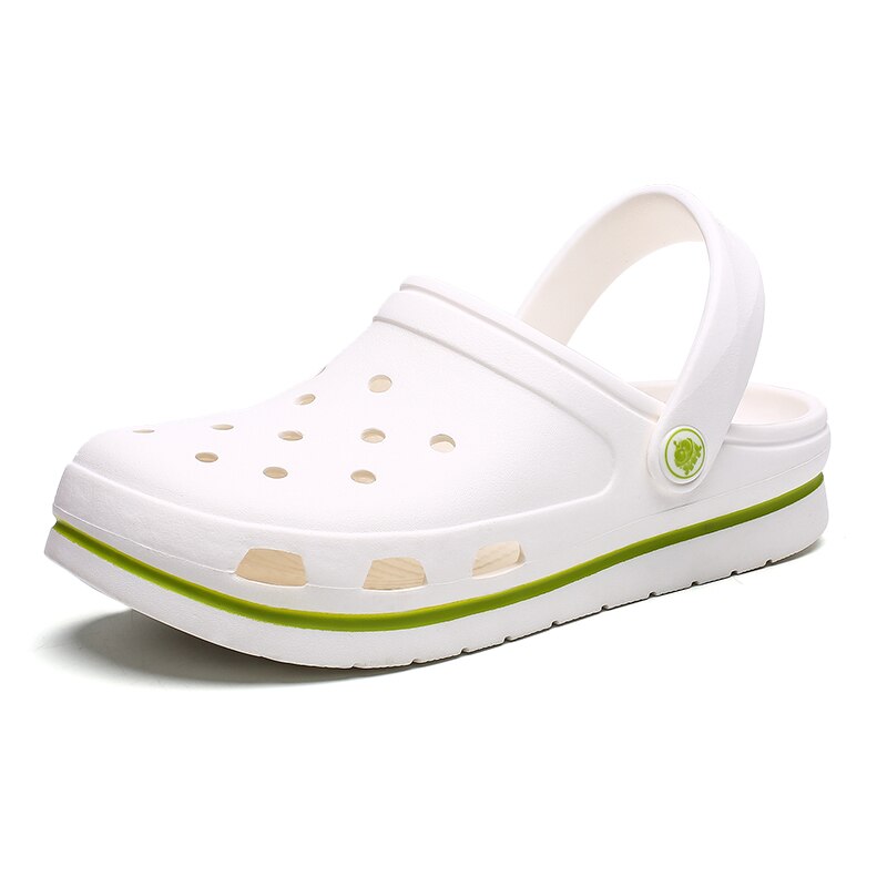 Weh Vrouwen Tuin Sandalen Wit Klompen Schoen Slide Sandalen Vrouwen Lichtgewicht Sandles Unisex Kleurrijke Schoenen Voor Zomer Strand: WHITE / 40