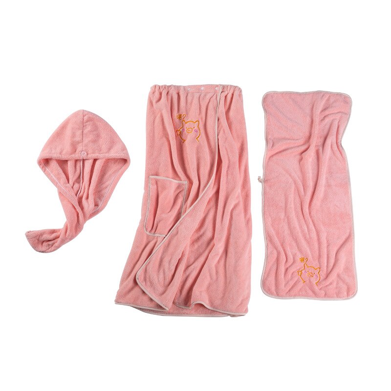 2 Pcs/set Thickened Coral Fleece Bath Towel for Women Absorbent Quick-Drying Bath Skirt Soft Comfort Shower Washcloth