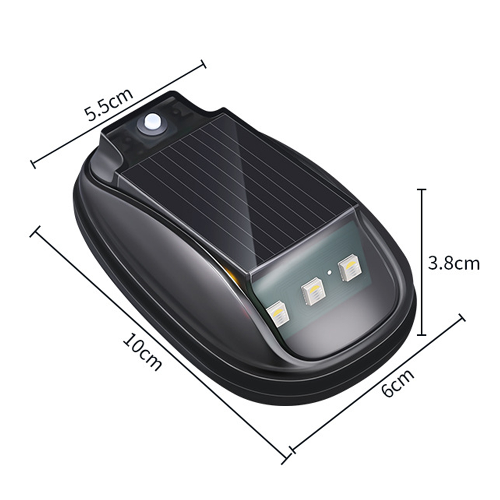 Autodakverlichting op zonne-energie met draadloze, op afstand bedienbare knipperlichten (rgb), stroboscoop op zonne-energie voor autodecoratie.
