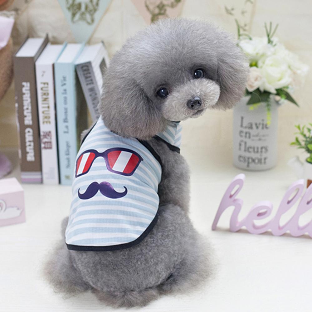 Gilet vêtements printemps-été pour chiens | Moustache pour animaux de compagnie, tenues d'animaux, vêtements Cool pour petits chiens, T-shirt doux, chiot chiens vêtements tendance: Blue / XXL