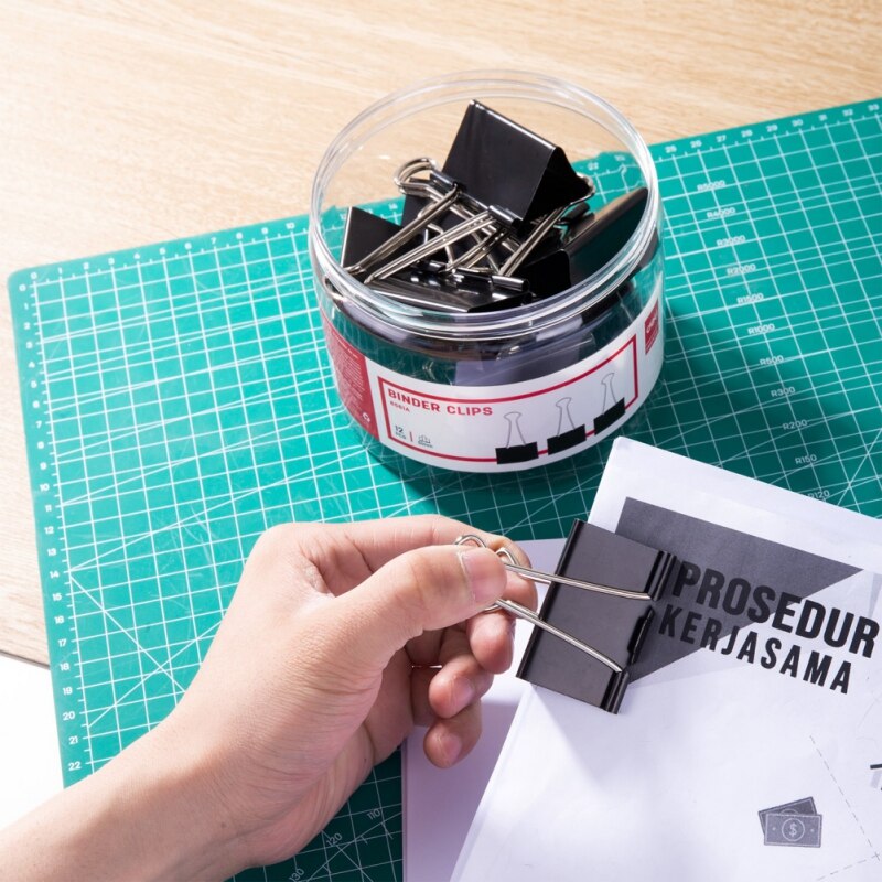 Deli Metal Binder Clips 15-51mm Sizes In Jar For Books Files Binding Stationery School Office Supplies Metal Paper Clip