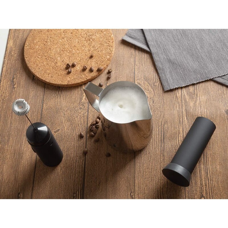 Mini håndholdt mælkeskummer batteridrevet elektrisk skummaskine inkluderer køkkenstand latte mælk æggepisker kaffe