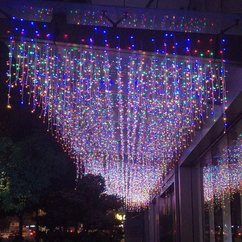 Julelysslynge led-girlander 4 x 0.6m lys til uteplass, julelys, utendørs, gate, bryllup, hagedekorasjon