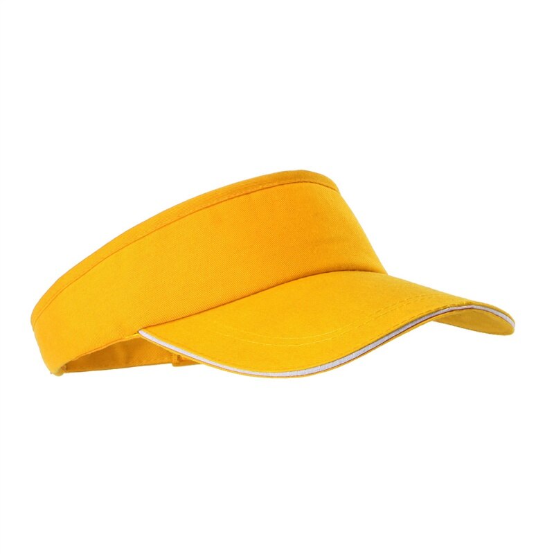 casquette couleur unie hommes et femmes sport Tennis casquette pas Top visière Tennis plage chapeau Sports de plein air: Jaune