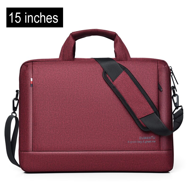 Unisex Oxford Aktentasche Laptop Taschen Business Büro Handtaschen Dokumente Lagerung Tasche Einfarbig Wasserdichte Reisetaschen XA755ZC: 15.6inch Red