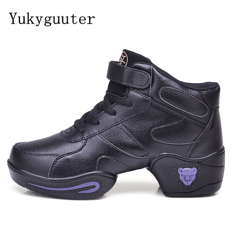 Buty do tańca kobieta panie nowoczesny miękka podeszwa Jazz trampki skórzane oddychające lekkie kobiece taniec Fitness Sport