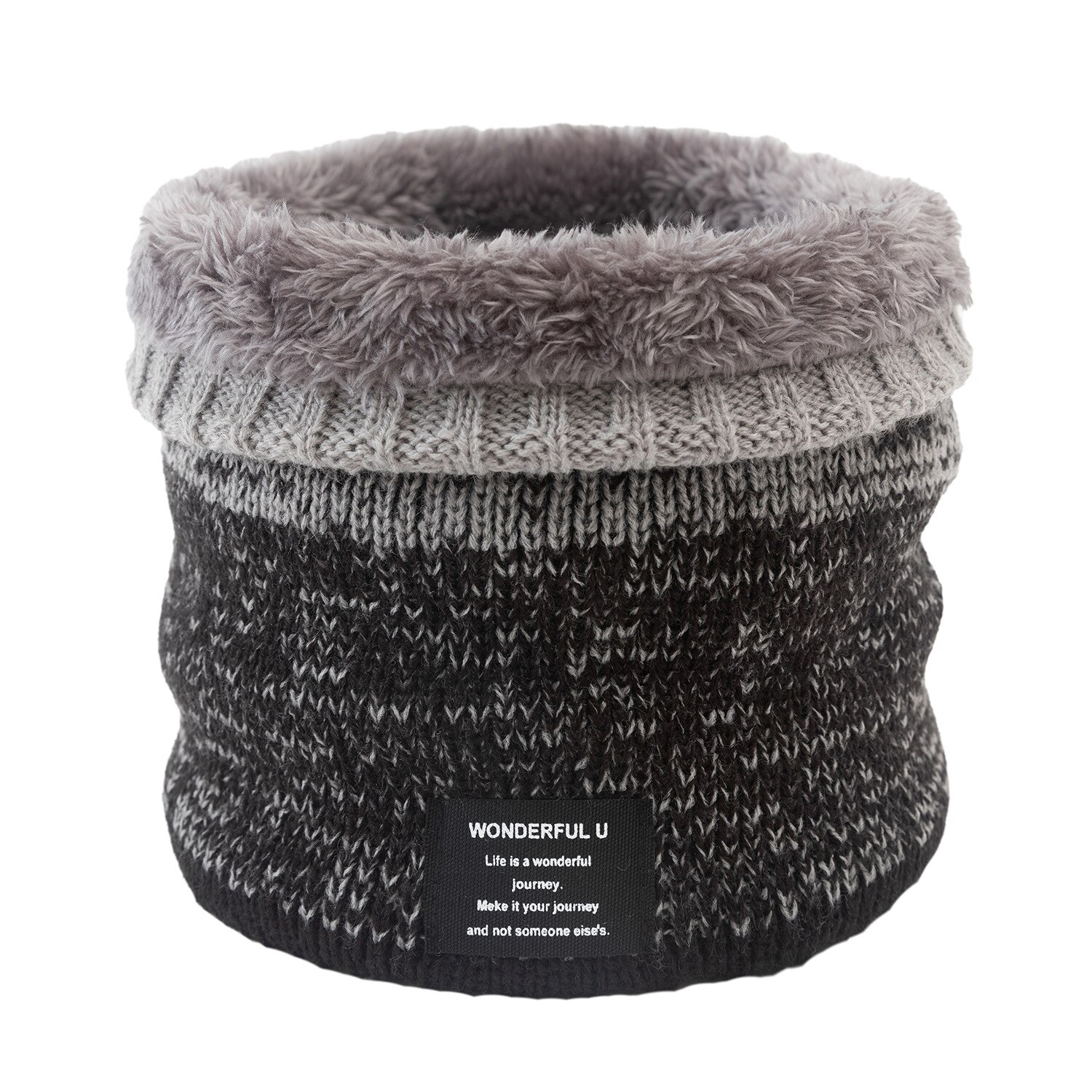 Winter Unisex Warm Knitted Ring Scarf Fleece Inside Elastic Knit Plush Scarves Men Women Thick Warmers Cotton Snood Neck Ring: 15