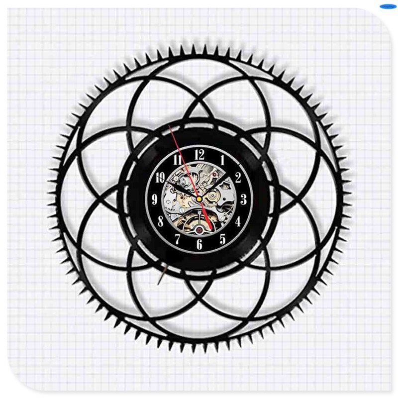 Steampunk klok uil monteur tandwielen vinyl wandklok retro gotische vintage decoratie: 3