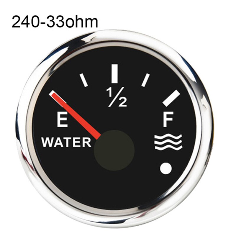 Stainless Steel 52mm Fuel Level Meter With Alarm And 200 250 300 350 450 mm Sensors Water Level Gauge Fit For 0~190 / 240~33 ohm: water-240-33ohm-bs