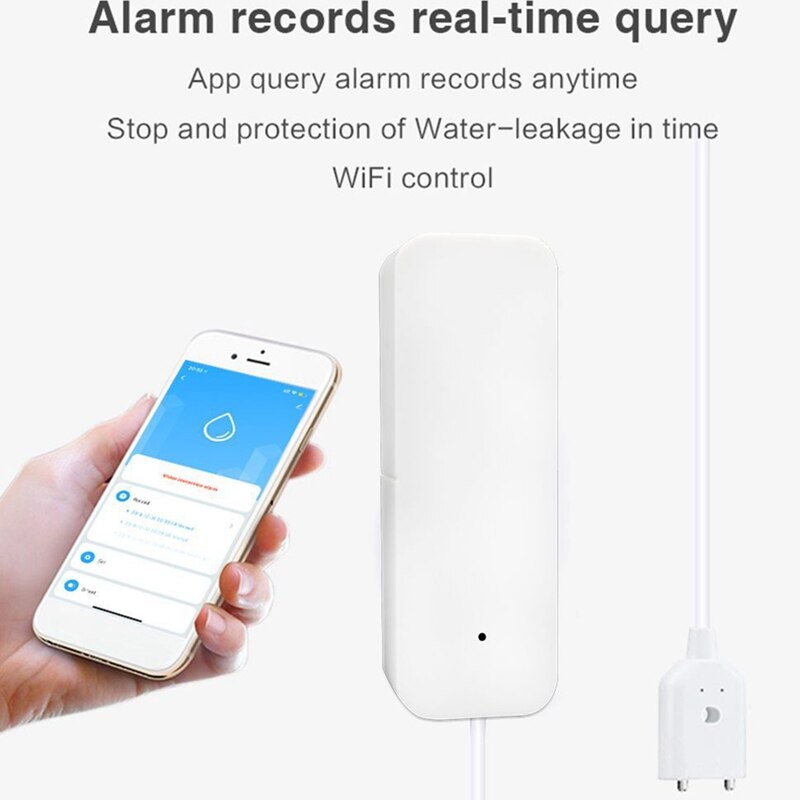 Smartlife APP Wifi Water Sensor Water Leak Detector Alarm Home Control IP67 Works with Tuyasmart / Smart Life APP Easy Installat