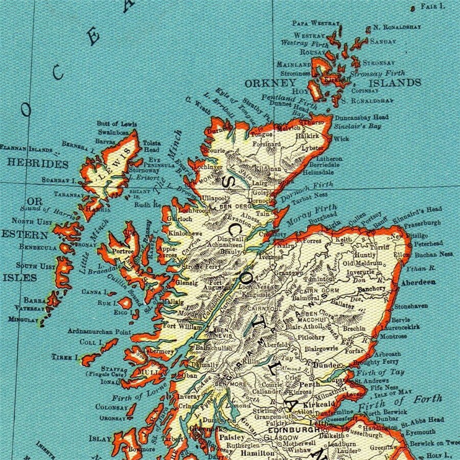 Antique United Kingdom Map Vintage British Isles Poster Wall Art Sticker Retro Canvas Print Painting Cafe Bar Pub Home Decor