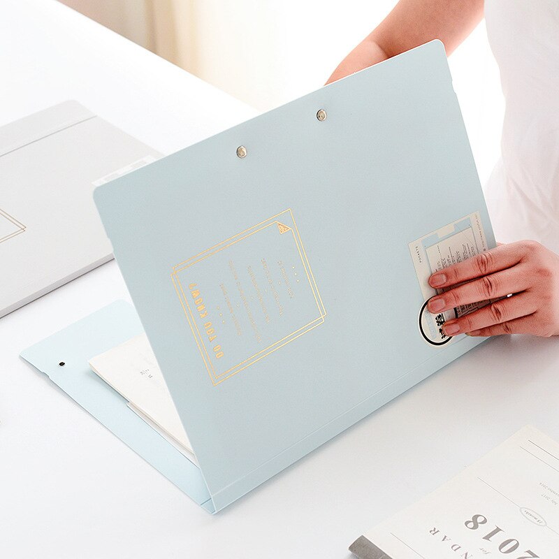 Stationery A4 PP File Folder Paper Clip Student Clipboard Elastic Binding Expanding 4 Colors Display Book