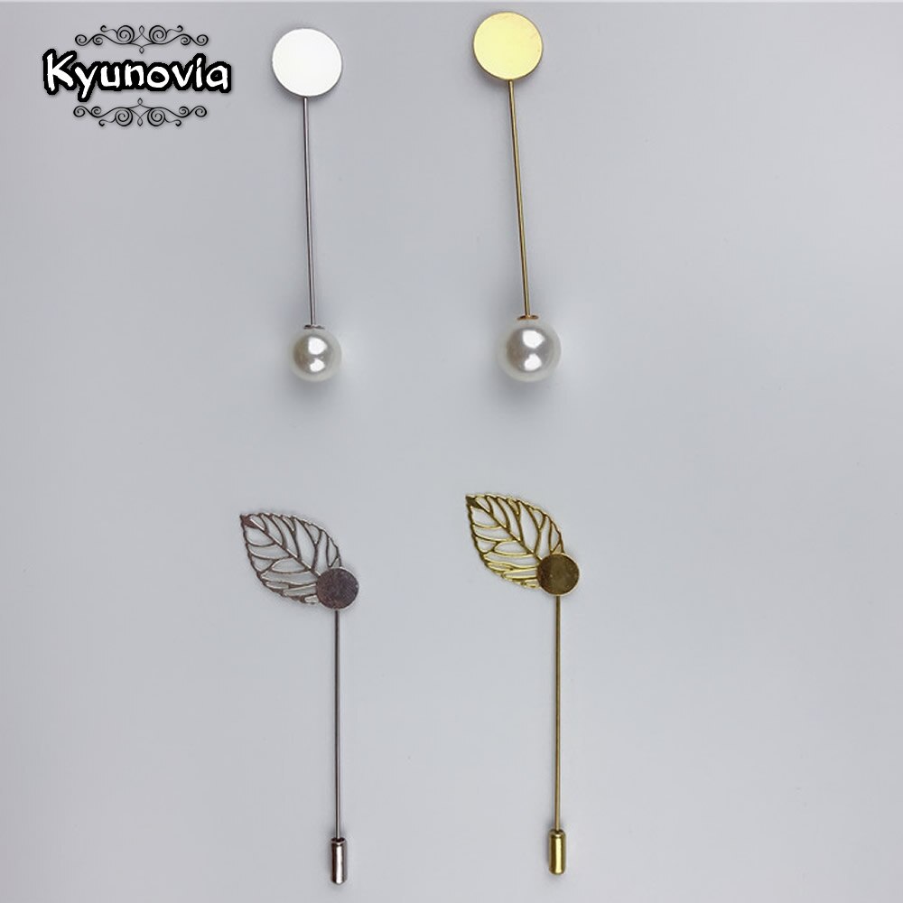 10 st diy boutonnieres kavaj brosch stift pärla kavaj klänning smycken gör tillbehör plagg stift bas tom bricka broscher  d147