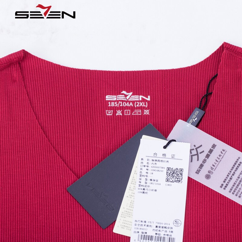 Seven7 Brand Men Undershirts Slim Fit Solid V Neck Comfortable Breathable Men Modal Underwear Short Sleeve Casual Tops 109G48240