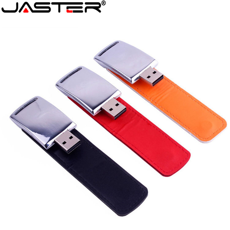 Usb jaster 2,0 cuero usb + caja de usb pendrive 4GB 8GB 16GB 32GB 64GB de memoria U disco usb flash drive