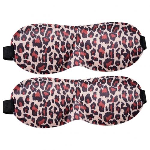 2Pcs Unisex Breathable Sleeping Eyeshade Cover Eye Mask Patch Rest Blindfold Eyepatch Night Mask Sleeping Mask: Leopard Print
