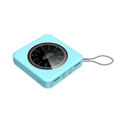 Mini Power Bank 30000mAh Portable Charging PowerBank 2 USB PowerBank External Battery Charger For smart phone: Blue