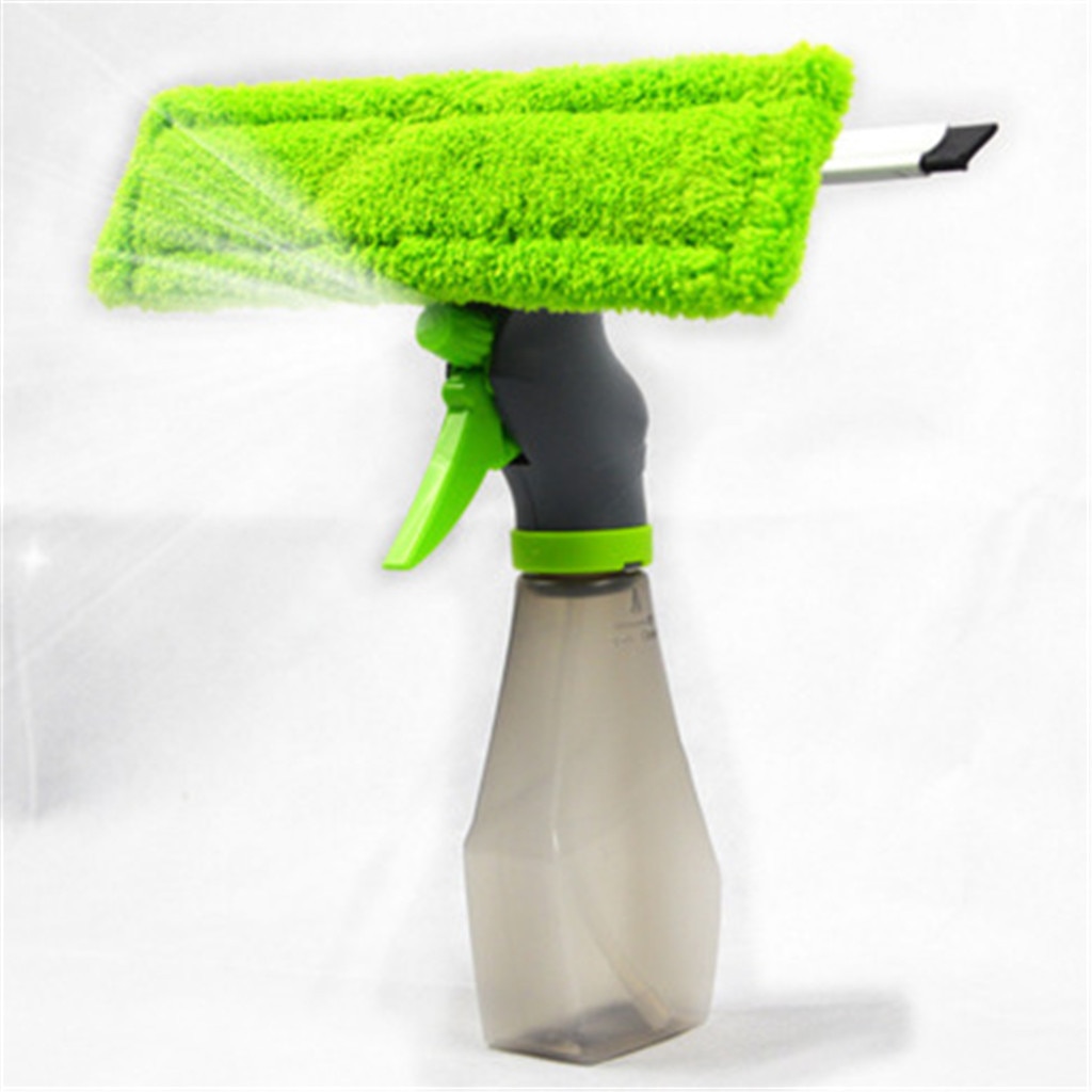 3 In 1 Window Cleaner Spray Fles Wiper Squeegee Microvezeldoek Pad Kit Spray Glas Borstel Super Fiber Reinigingsdoekje schraper