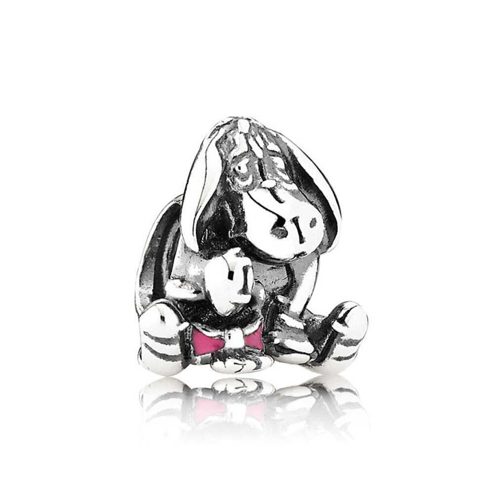 100% 925 Sterling Silver Ghost Elephant Element Woven Paw Prints LITTLE BOY GIRL CHARM Puppy Charm Children And Women: Pink