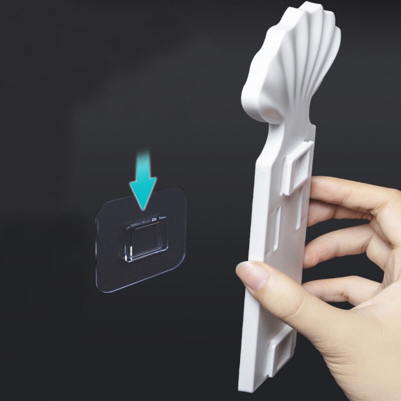 Jabonera con ventosa doble para el baño, accesorios para el baño, caja de almacenamiento, contenedor de plástico sin perforaciones, concha marina