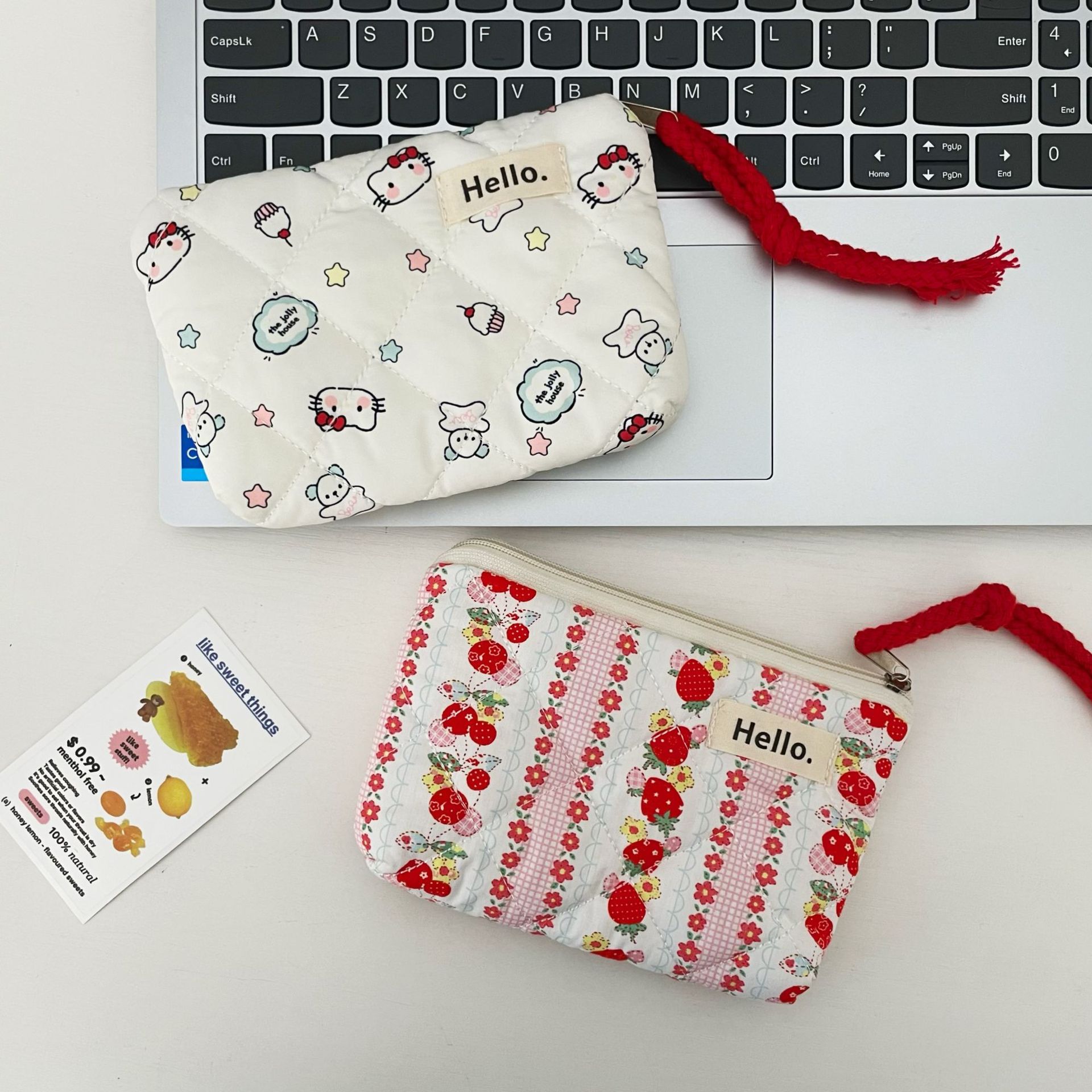 Ladies' Coin Purse Cute Kawaii Teddy Bear Strawberry Puppy Cat Mini Portable Travel Wallet Lipstick Earphones Card Bag