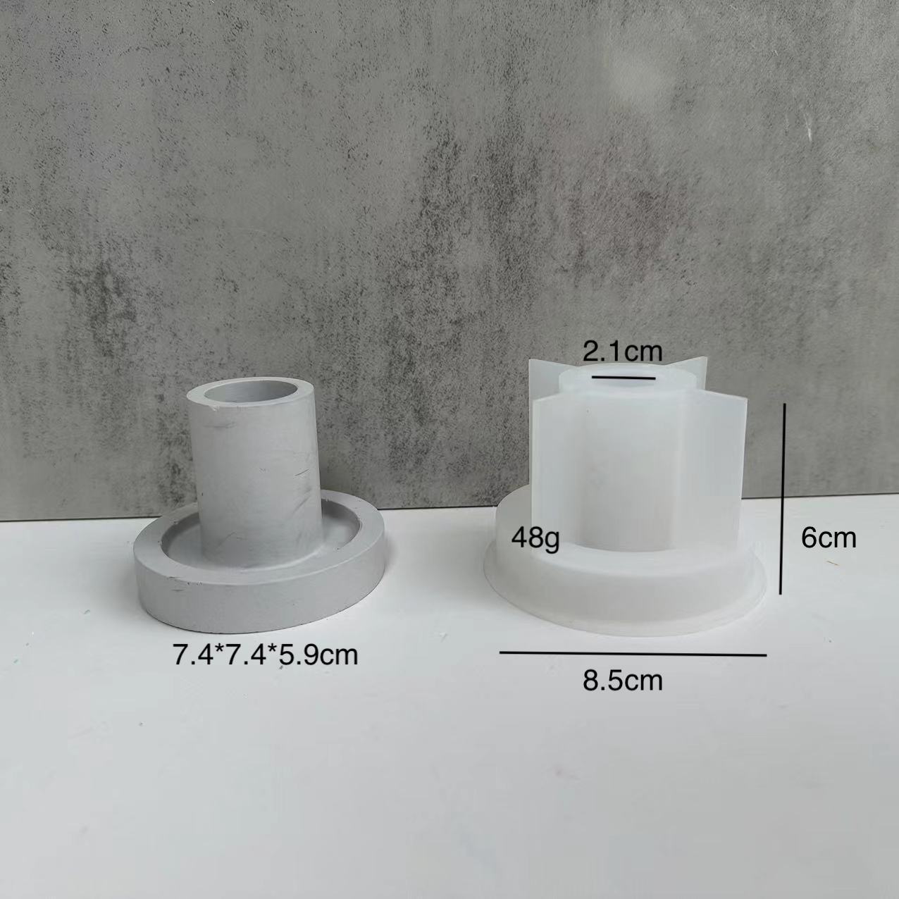 Bougeoir rond en silicone fait à la main, plâtre d'aromathérapie, accessoires de bougie partenaires, décor de bureau à la maison: Bleu profond