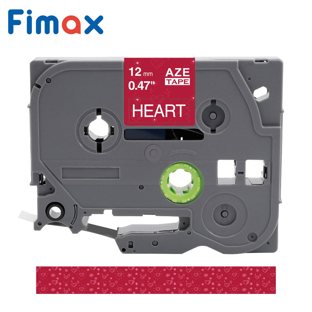 Fimax tze231 Tze-231 tz tape Multicolor Pattern 12mm Compatible for Brother p-touch printer Tz-231 TZ231 for Brother label Maker: Pink Heart Red Backg