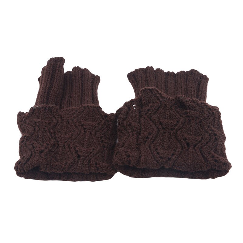 Dames gehaakte laarsmanchetten gebreide korte beenwarmers uitgeholde toppers laarzen enkelwarmers winter beenwarmers: Koffie