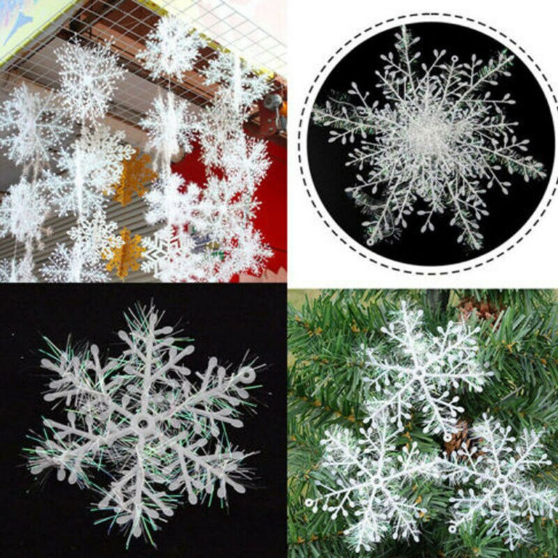 6PC DIY Snowflakes Christmas Tree Ornament Hanging Snow Flake Home Party Decor 3D Snowflake Decor