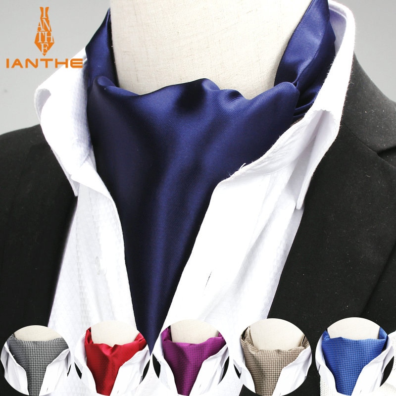 Mærke polyester jacquard mænd & #39 ;s marinerød ensfarvet ensfarvet herre halsbånd nyhed bryllup slim ascot slips til mænd slips slips