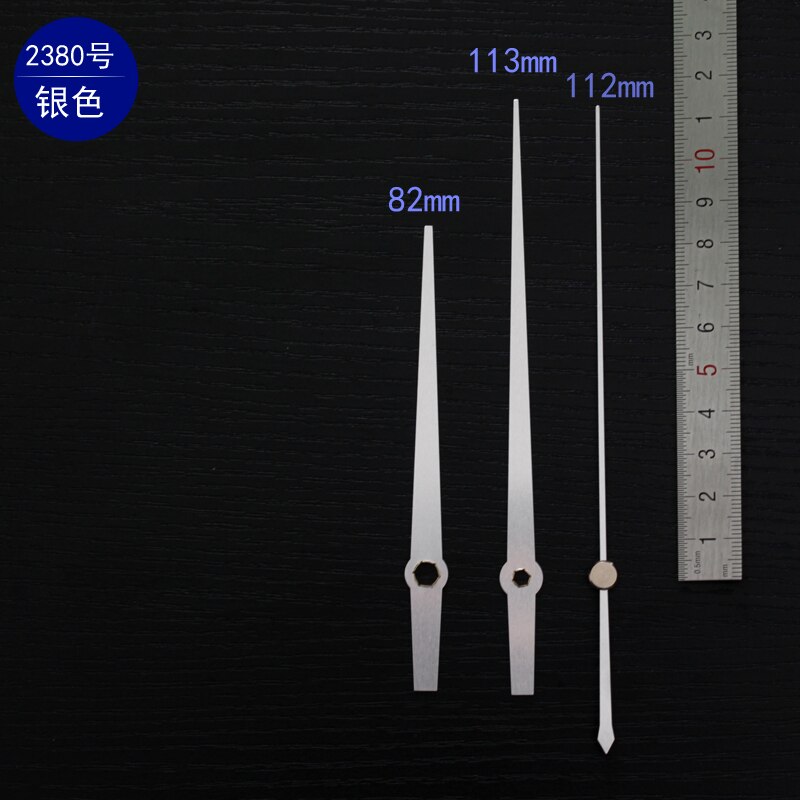 Skp-as 2380#  zilveren wijzers metaal aluminium materiaal diy klokwijzers kwartsklok accessoire diy klok kits